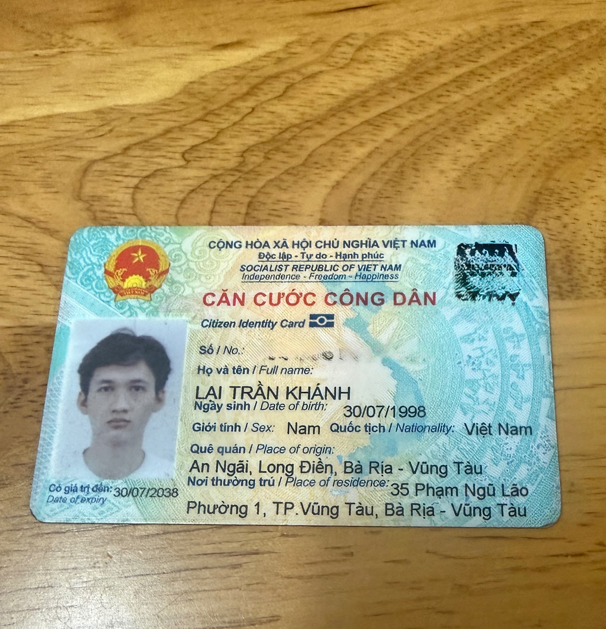 Nhặt được CCCD Lại Trần Khánh tại Q12