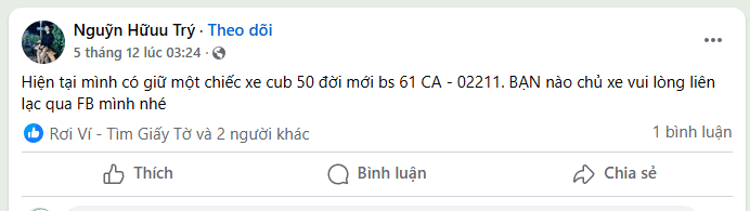 Hiện tại mình có giữ một chiếc xe cub 50