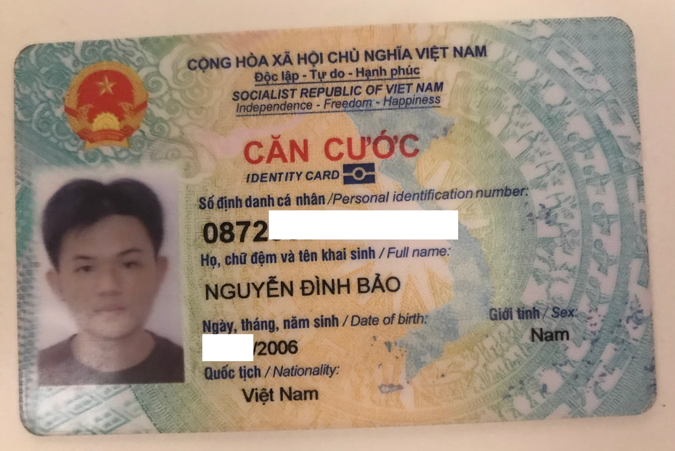 Tôi nhặt được căn cước tại TP.Hồ Chí Minh