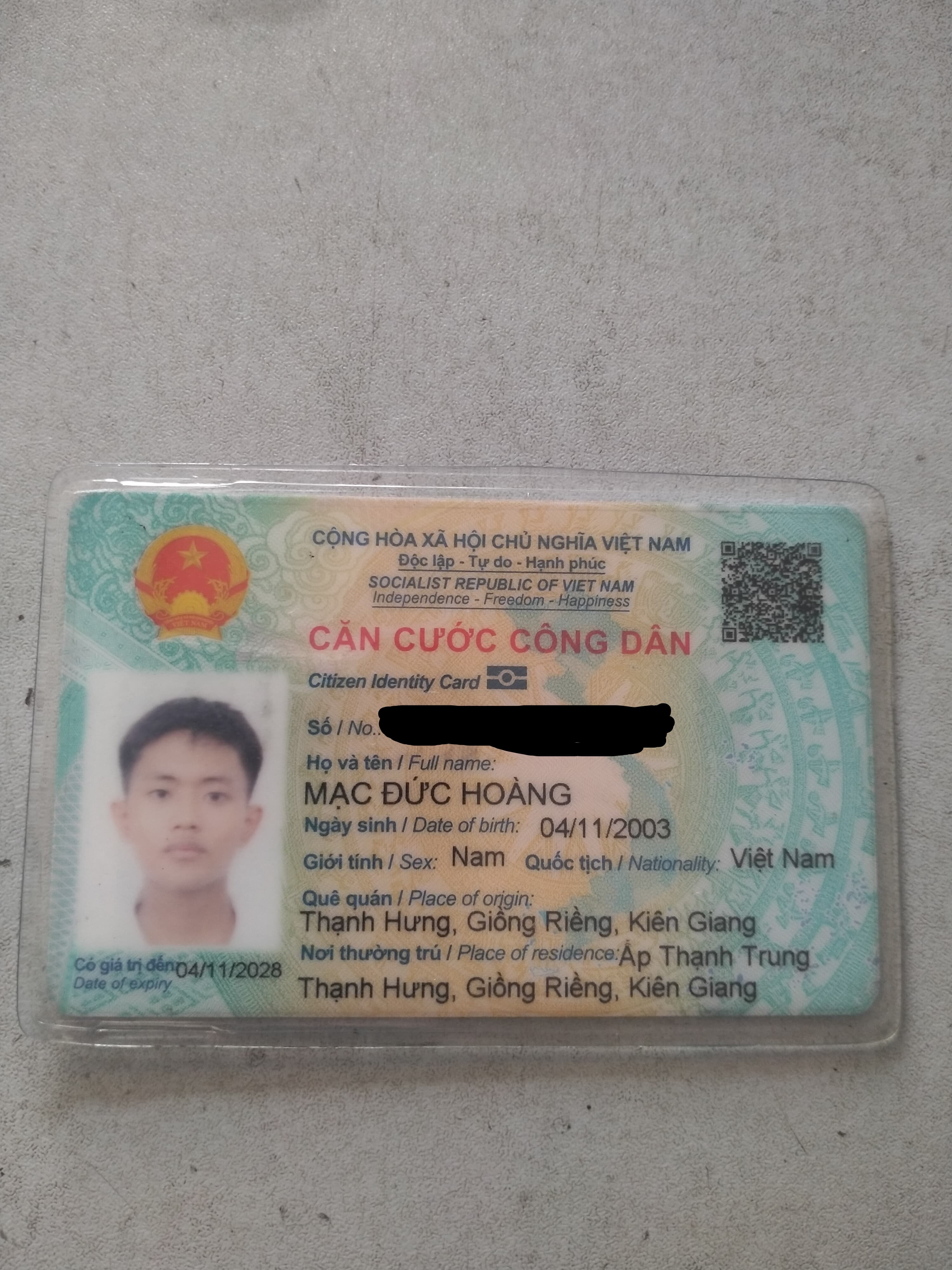 Ai làm rơi cccd ở ngã tư đường số 16 và đường số 3 khu dân cư Vĩnh Lộc phường Bình Tân 