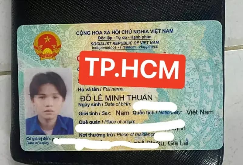 Nhặt được giấy tờ của bạn Đỗ Lê Minh Thuận tại Tân Phú, TP.HCM