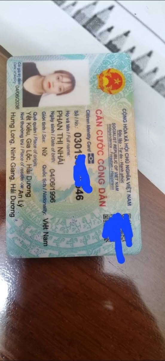 hặt được giấy tờ Phan Thị Nhài