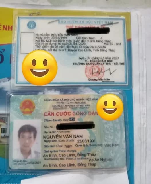 Nhặt được căn cước và sổ khám bệnh tại An Bình, Cao Lãnh
