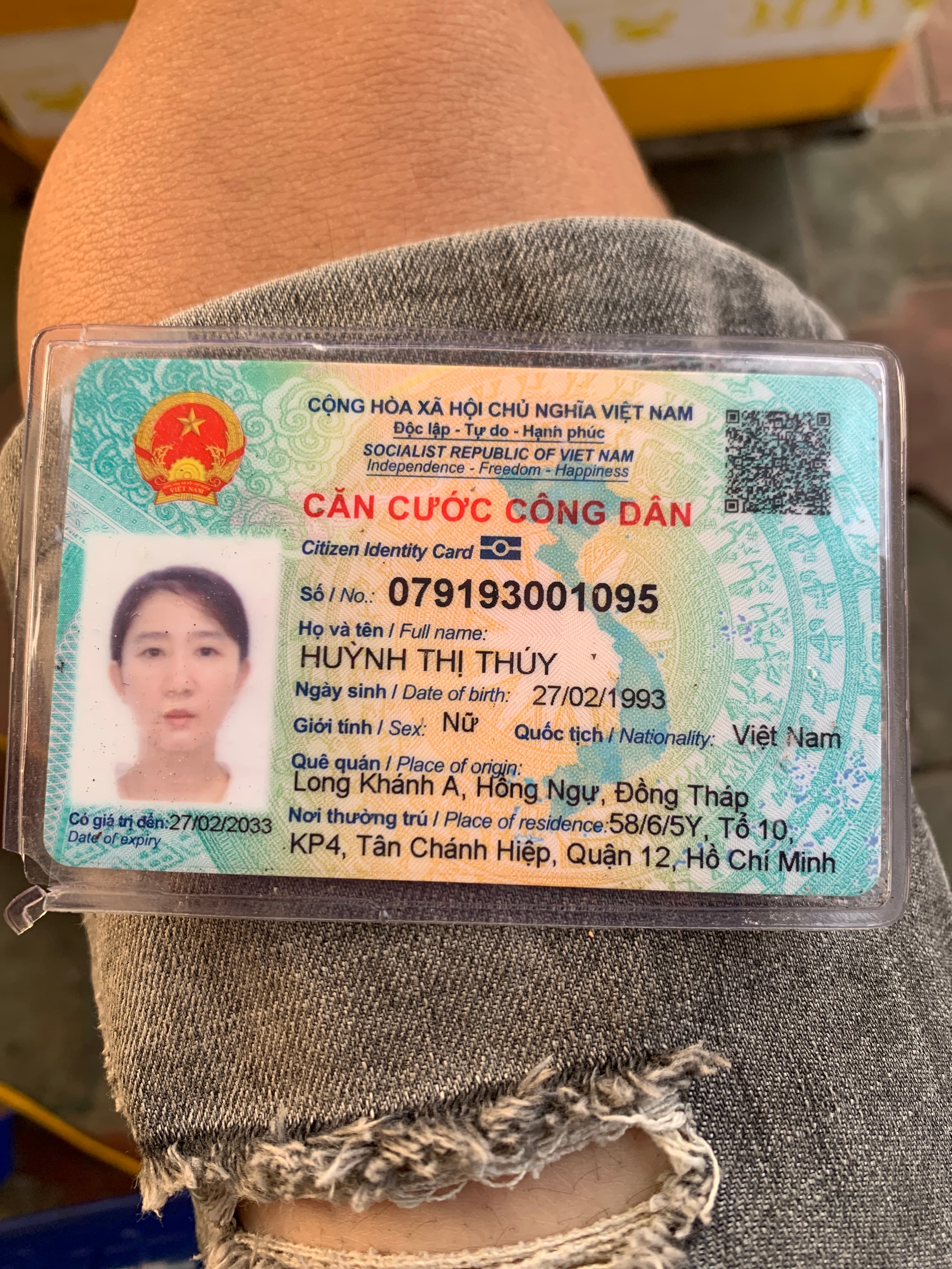 tôi nhặc dc 1 cccd Huỳnh Thị Thuý  27/02/1993