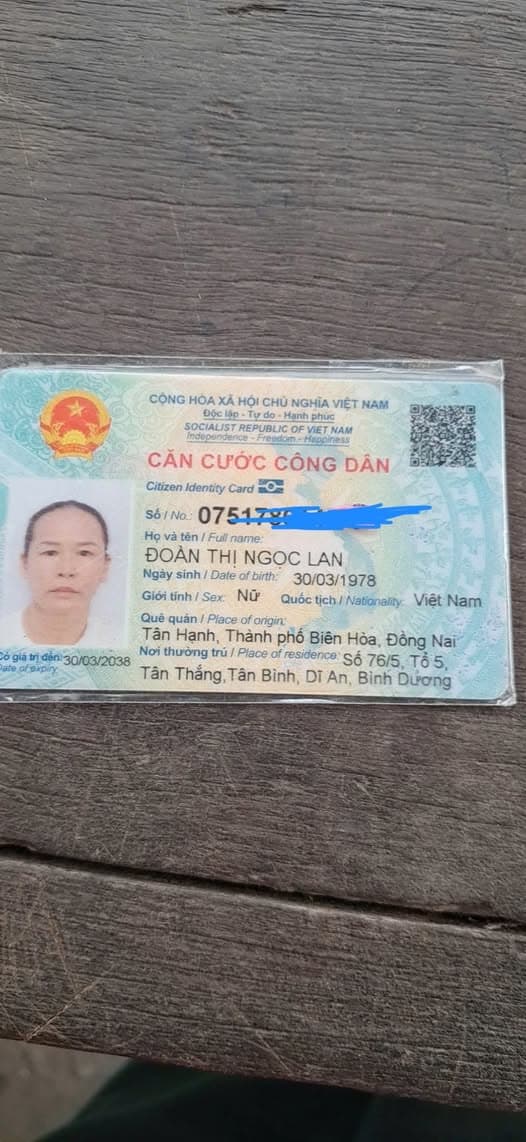 Nhặt được giấy tờ Đoàn Thị Ngọc Lan