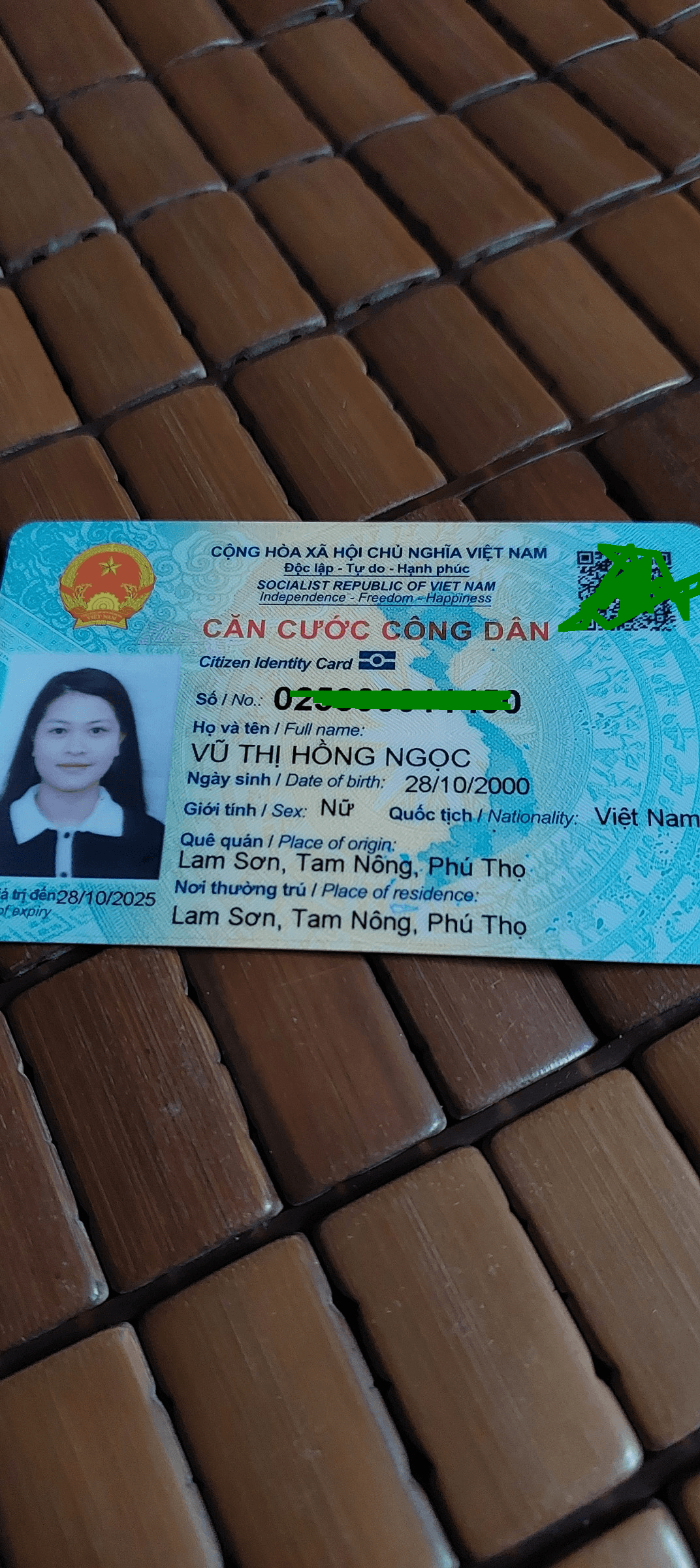 Nhặt được giấy tờ Vũ Thị Hồng Ngọc