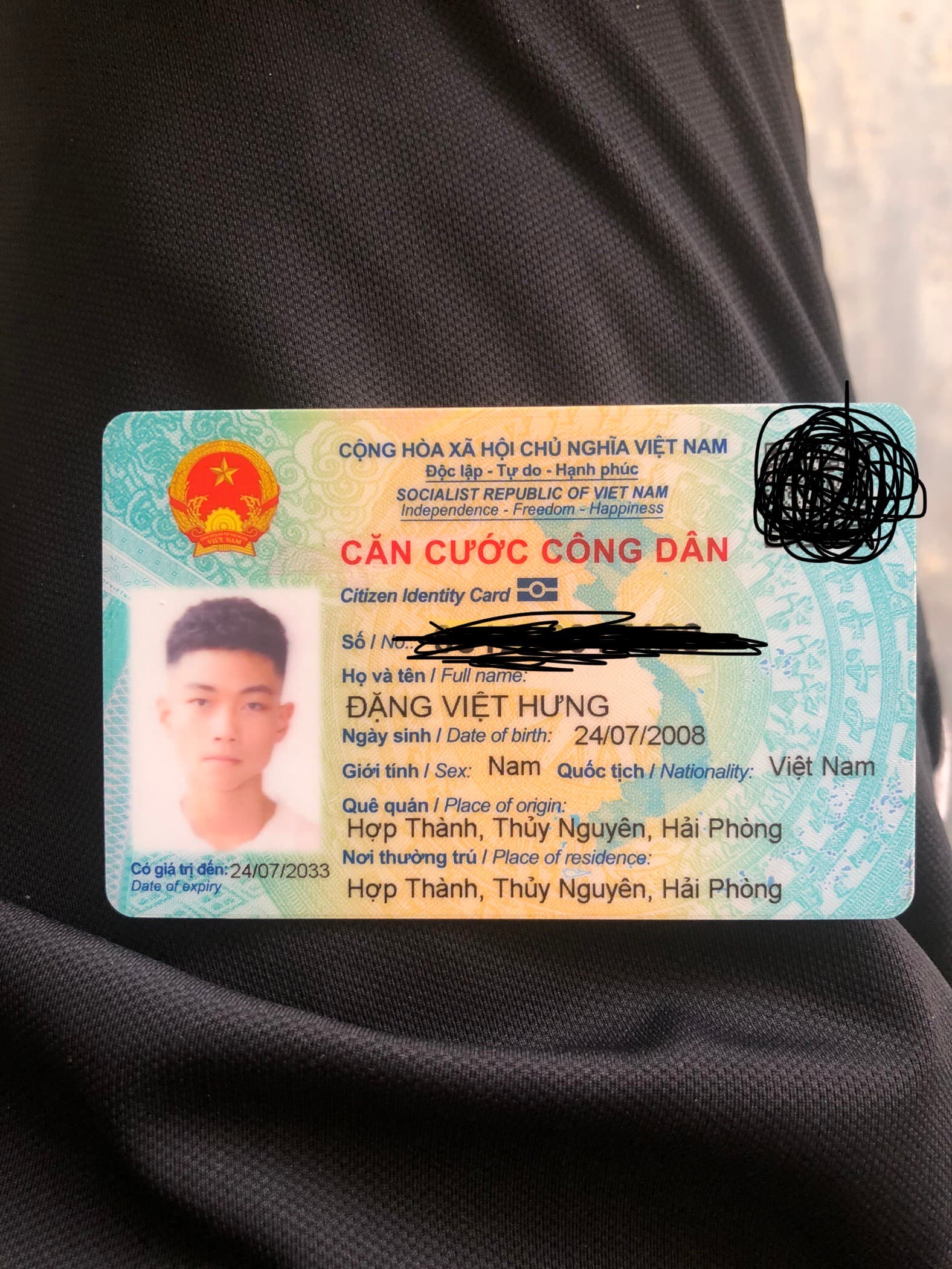 Nhặt dc cccd của Đặng Việt Hưng(Hợp thành,thuỷ nguyên,hp)