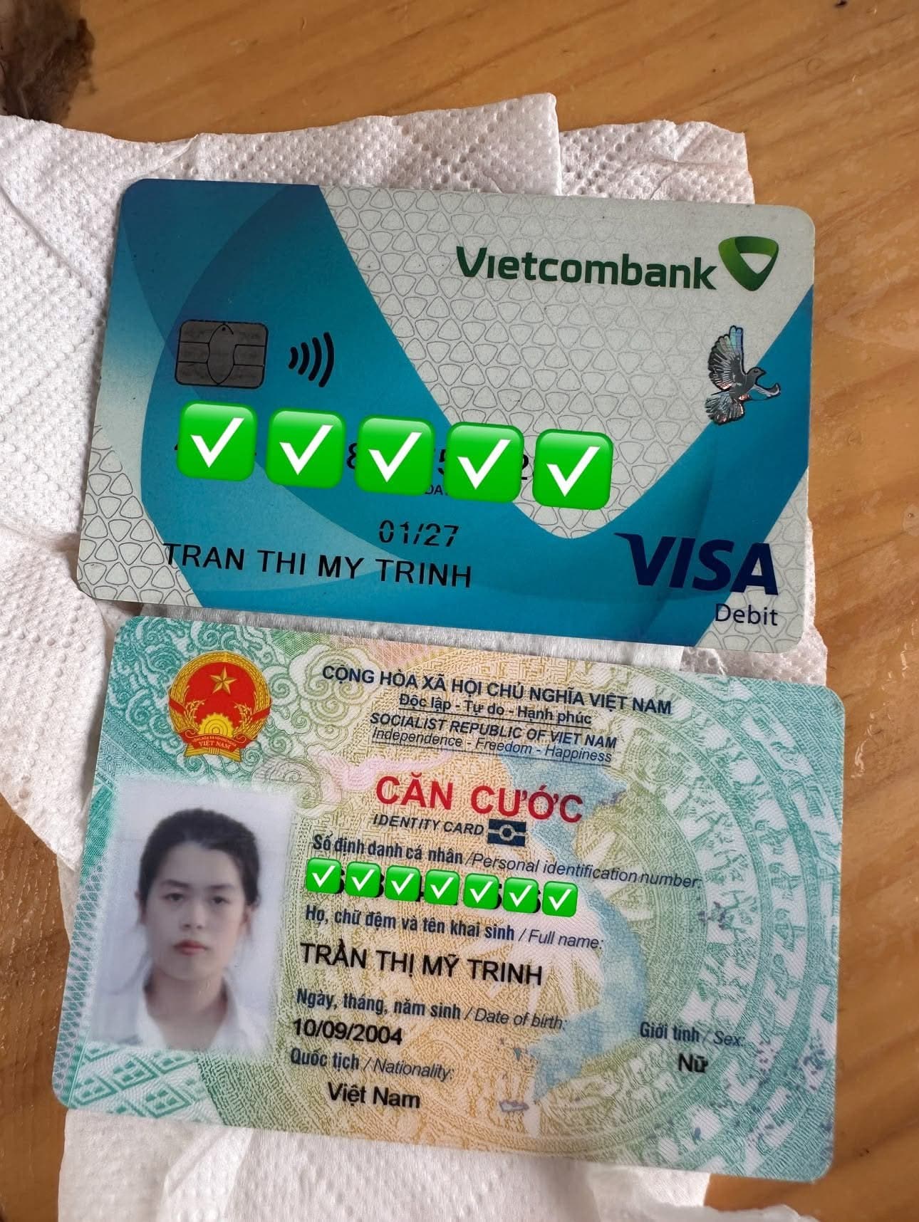 Nhặt được CCCD thẻ Ngân Hàng 