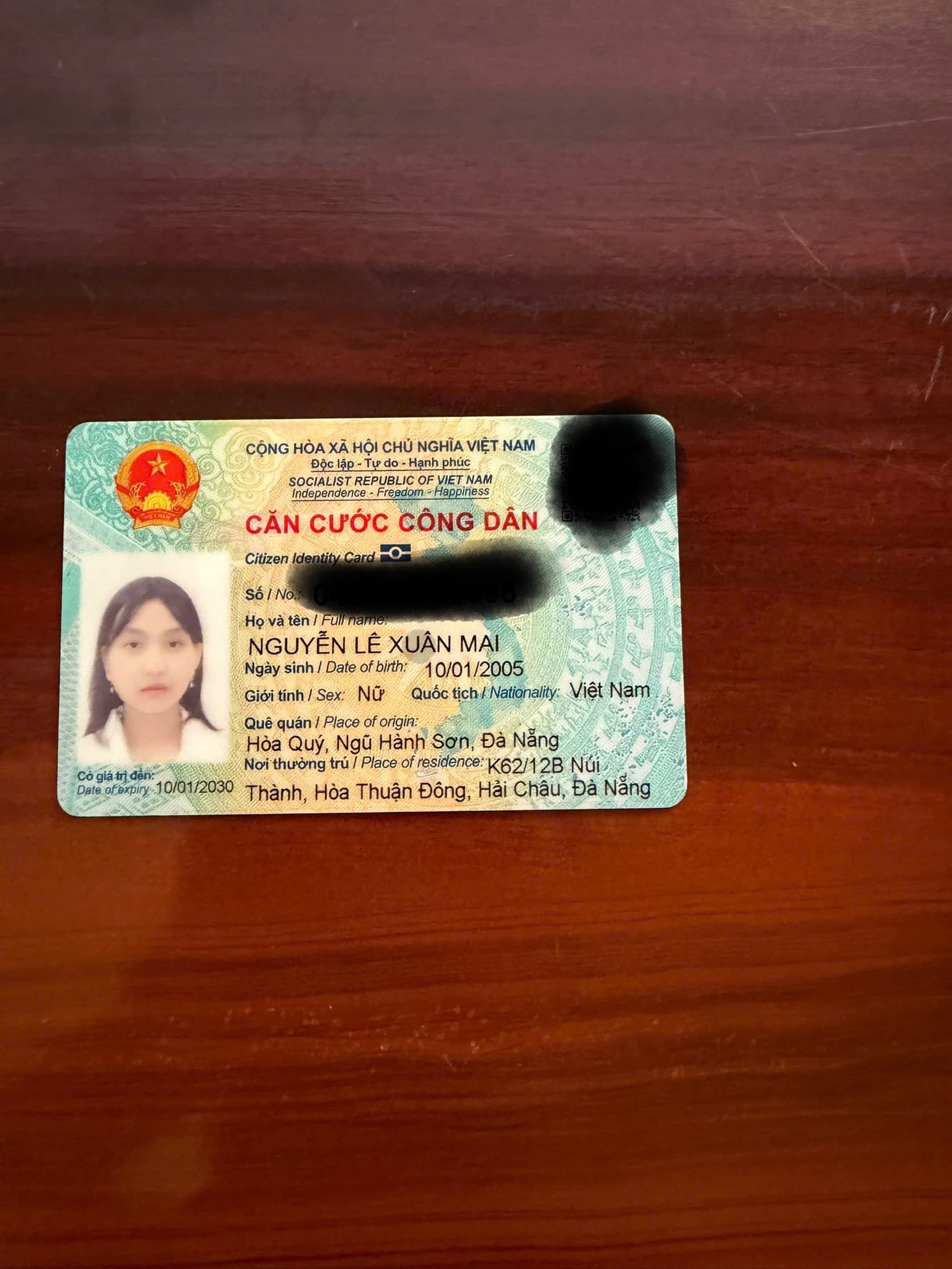 Nhặt được giấy tờ Nguyễn Lê Xuân Mai tại Đắk Lắk