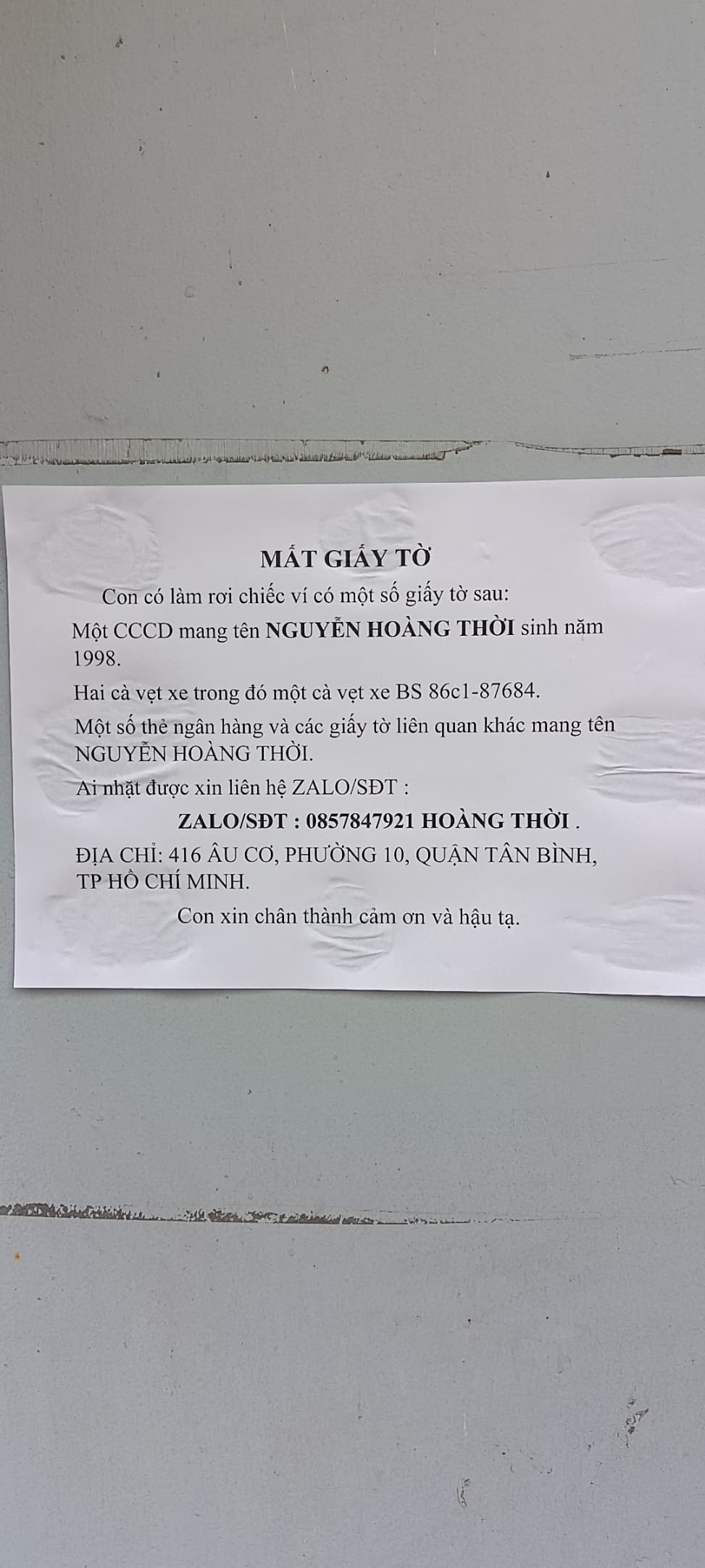 Em cần tìm ví khu vực lý thường kiệt p6 quận tân bình