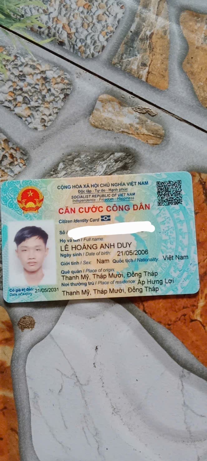 Tìm cccd rơi ở vsip1 tên lê hoàng anh duy