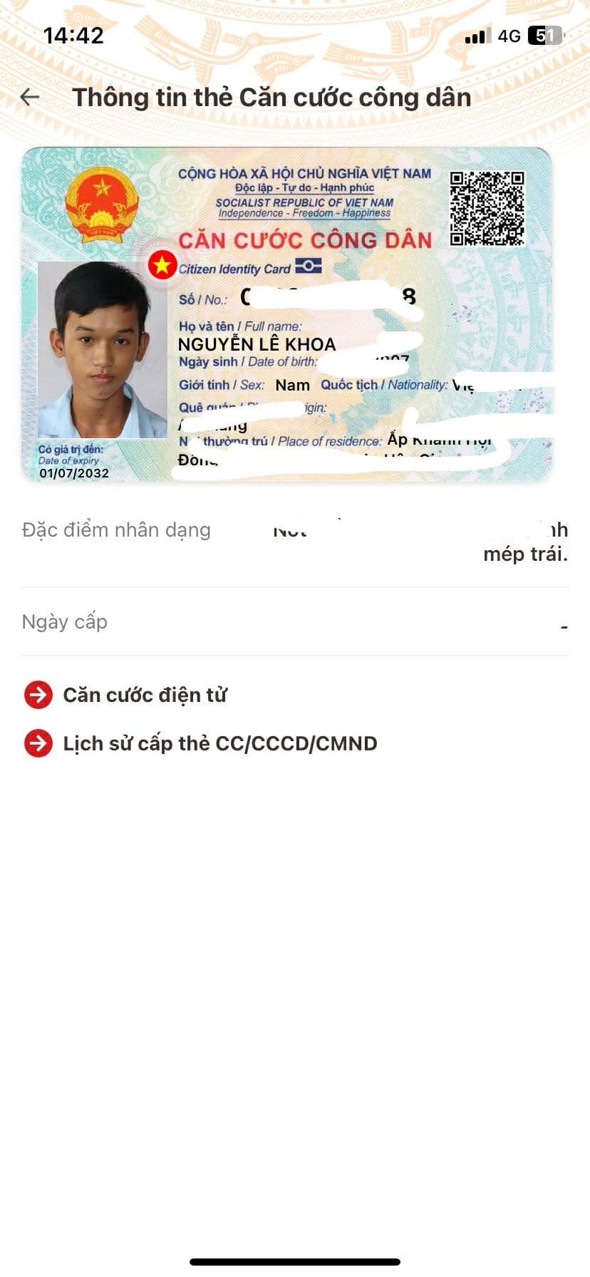 rồi cccd / Nguyễn Lê Khoa / rơi ở đường căn nhã màu tím đến siu thị go cần thơ 