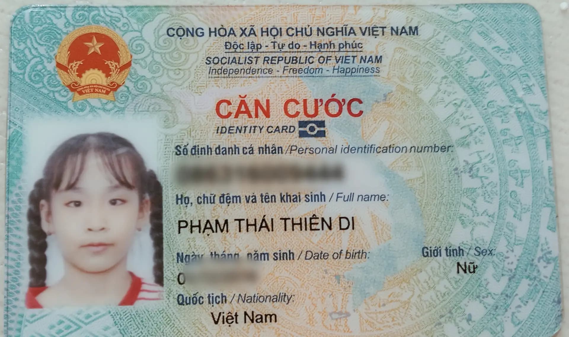 Rơi ví, cccd tên Thái Thị Bảo Yến tại phường Thanh Đức, Vĩnh Long 