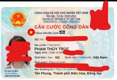 Mất CCCD PHẠM THỦY TRÚC 