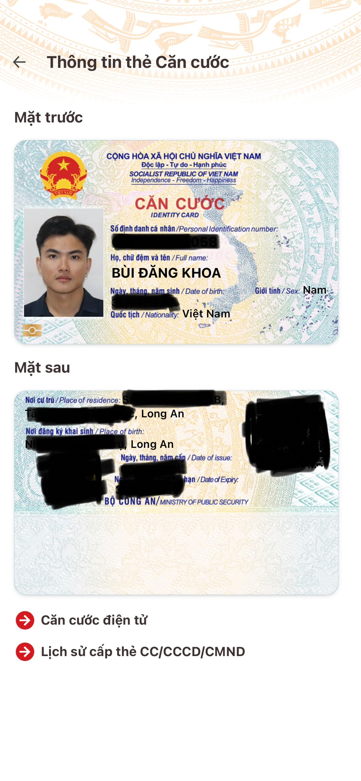 Rơi ví và giấy tờ tuỳ thân Bùi Đăng Khoa ở Hồ Chí Minh