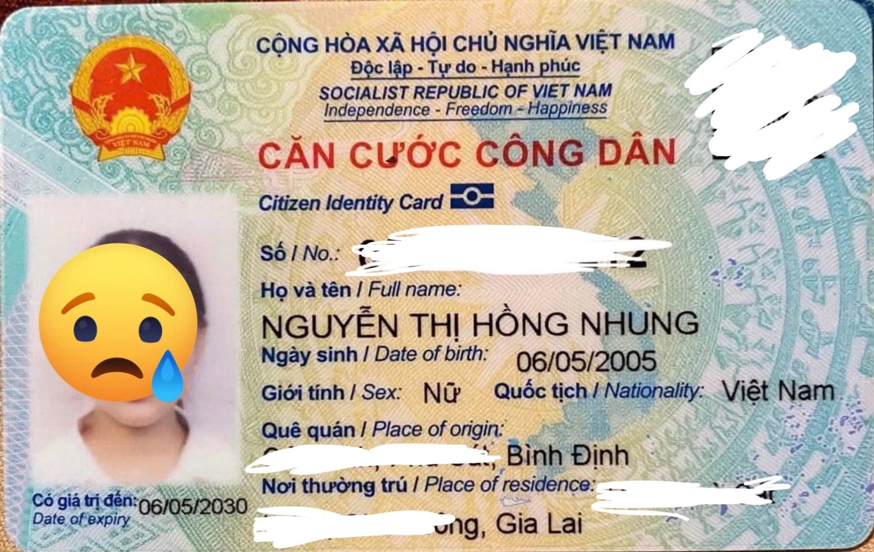 Rơi ví giấy tờ ở TPHCM tên Nguyễn Thị Hồng Nhung 2005
