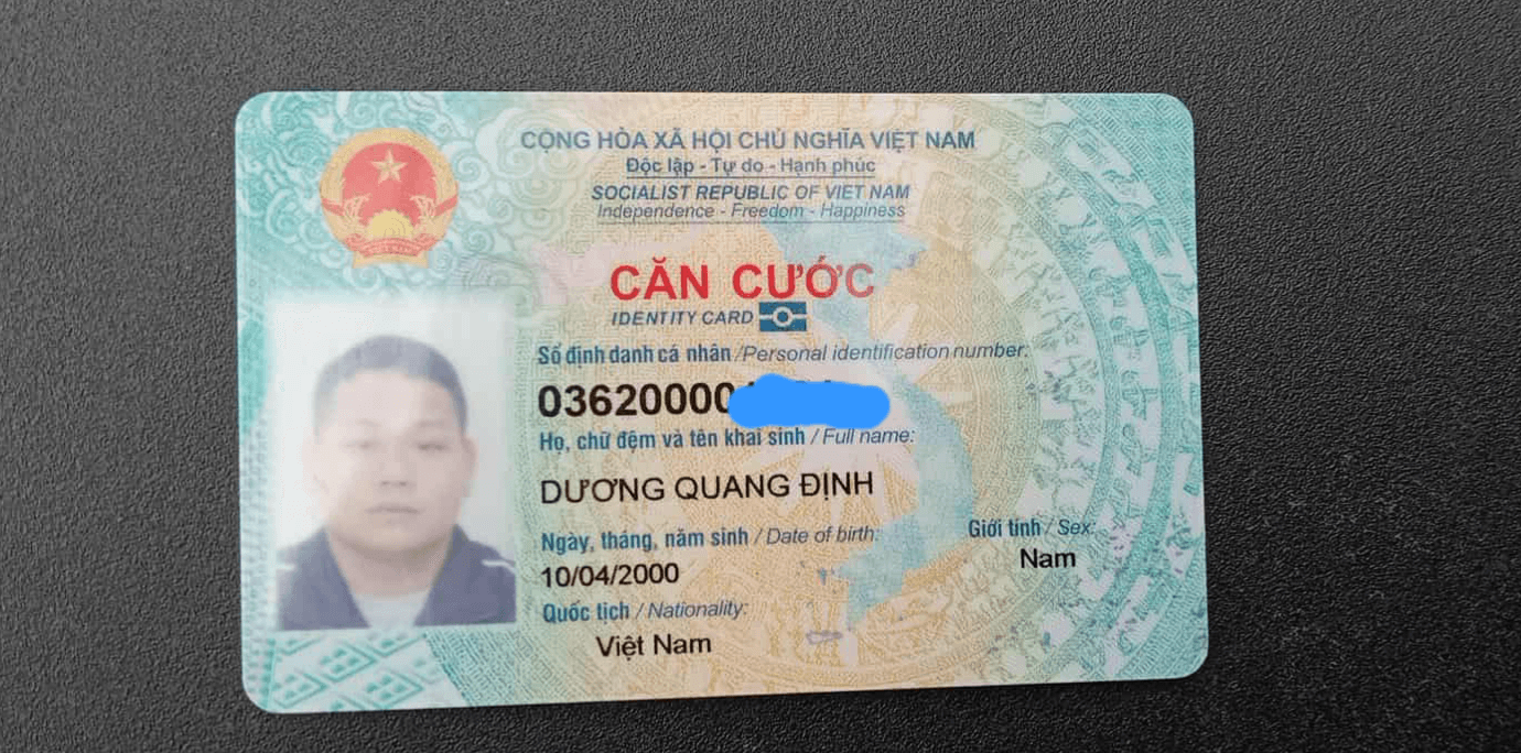 Rơi ví/giấy tờ tùy thân Dương Quang Định 2000 rơi ở nam định