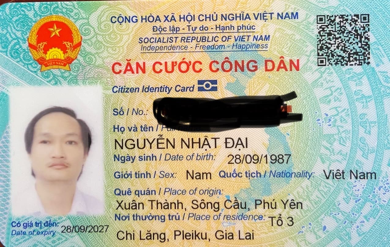 Mất giấy tờ tên Nguyễn Nhật Đại- rơi ở Đồng Nai