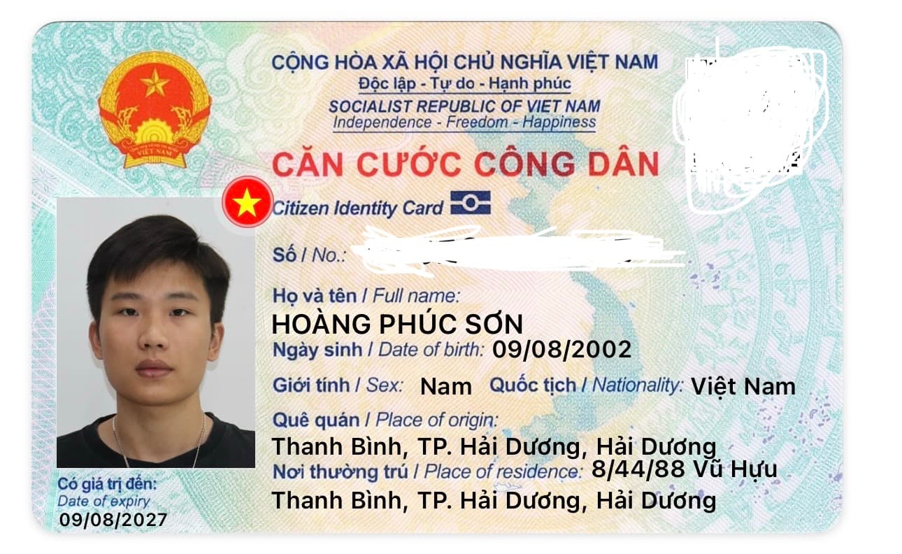 Rơi ví màu đen ( mặt trên ví in chữ Puso), Cccd: Hoàng Phúc Sơn - 2002- rơi ở TP Hải Dương