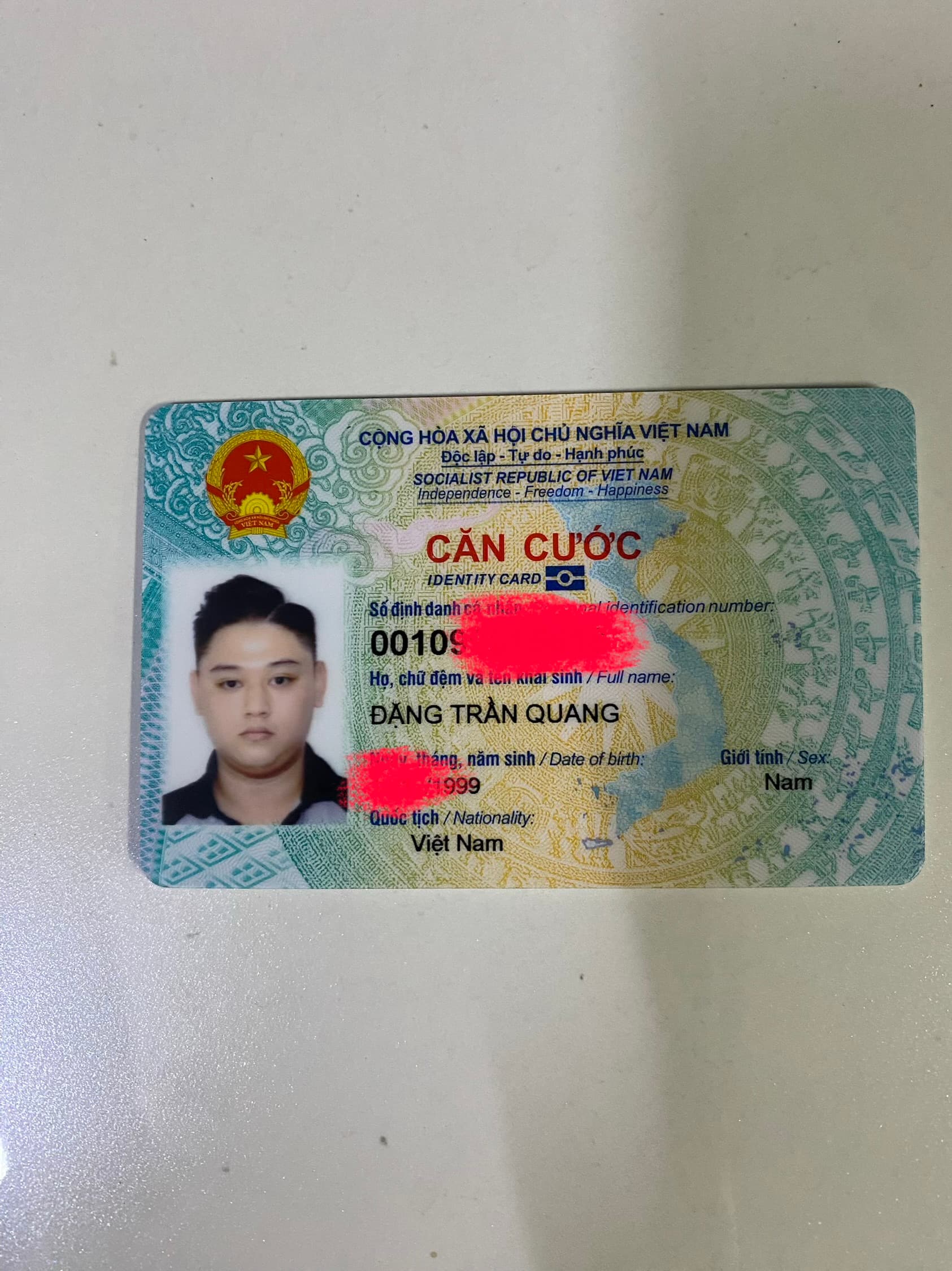 Rơi ví có giấy tờ tuỳ thân của Đặng Trần Quang rơi ở Hà Nội