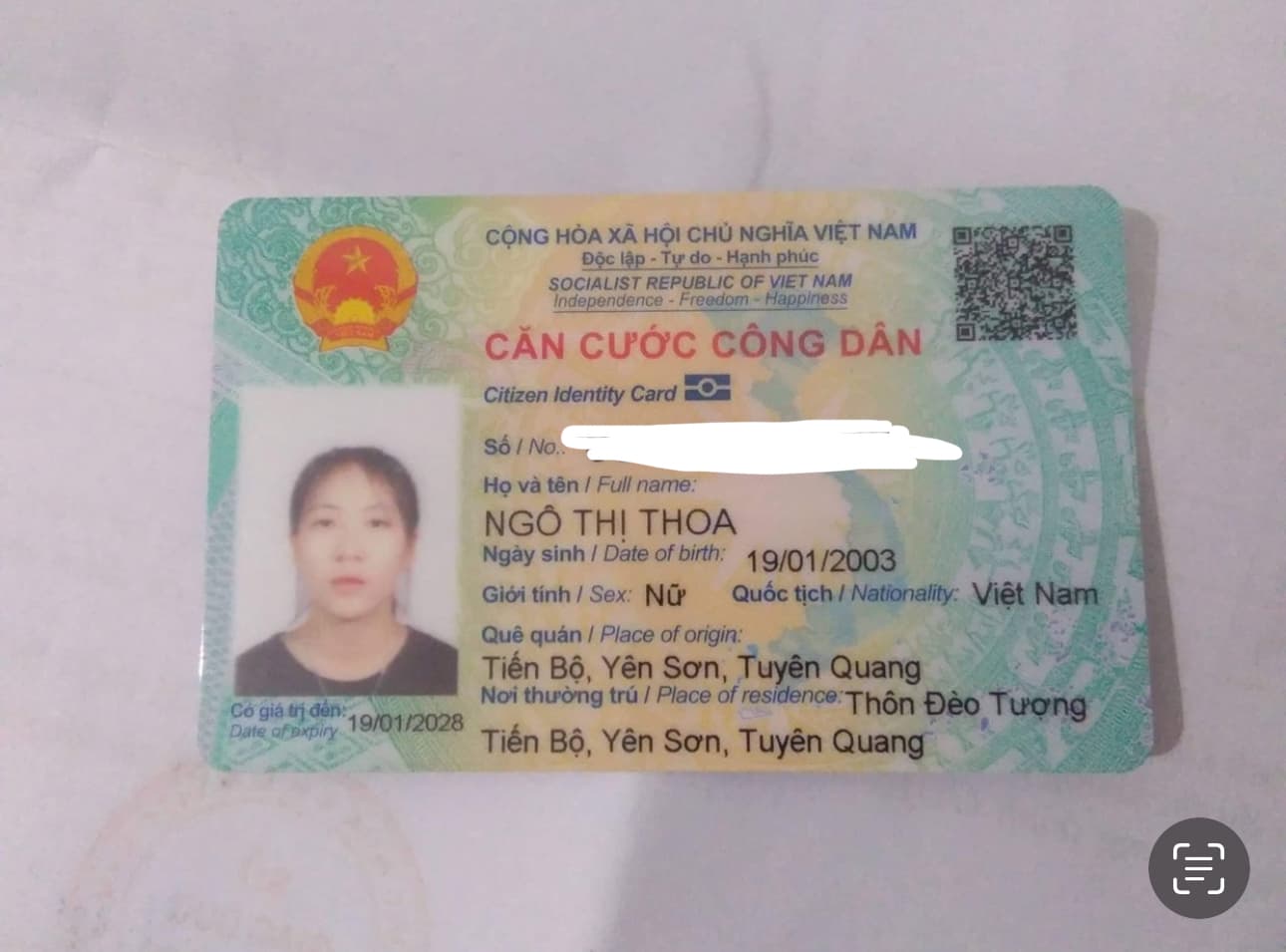 Rơi ví chiều ngày 23/12 giấy tờ tuỳ thân Ngô Thị Thoa rơi ở Hà Nội