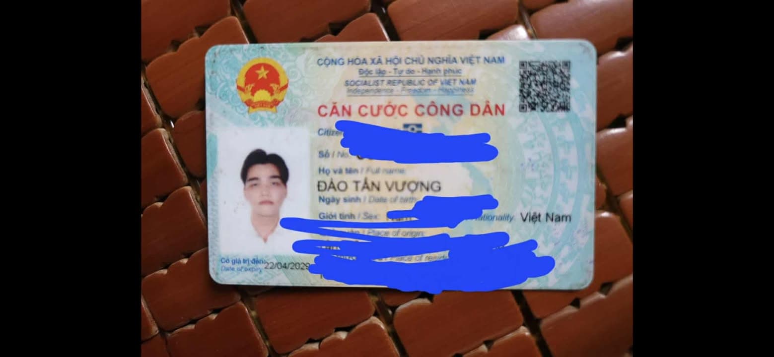 Rơi ví/giấy tờ tuỳ thân Đào Tấn Vượng