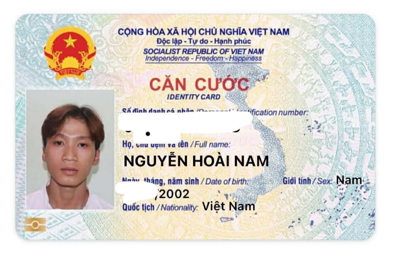 Rơi Ví Có CCCD tên Nguyễn Hoài Nam 2002