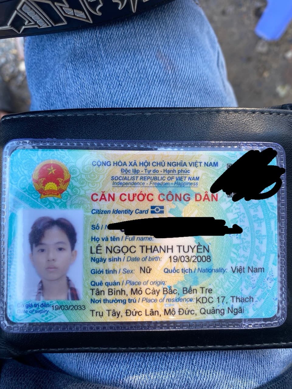 rơi ví Lê Ngọc Thanh Tuyền 2008 ở TPHCM  quận bình tân tiệm bánh tráng kế bên trà sữa hạnh khương 