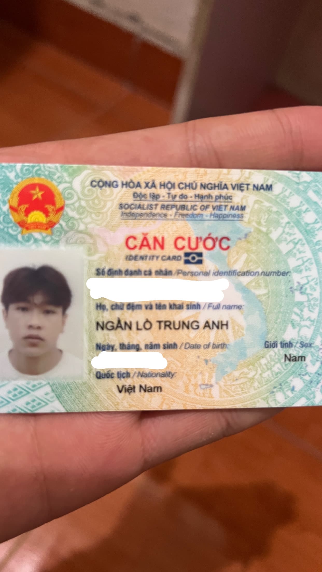 Hôm 15 tháng 1 em có làm rơi ví ở khu hoài đức đường tân lập về nhổn cccd Ngần Lò Trung Anh 