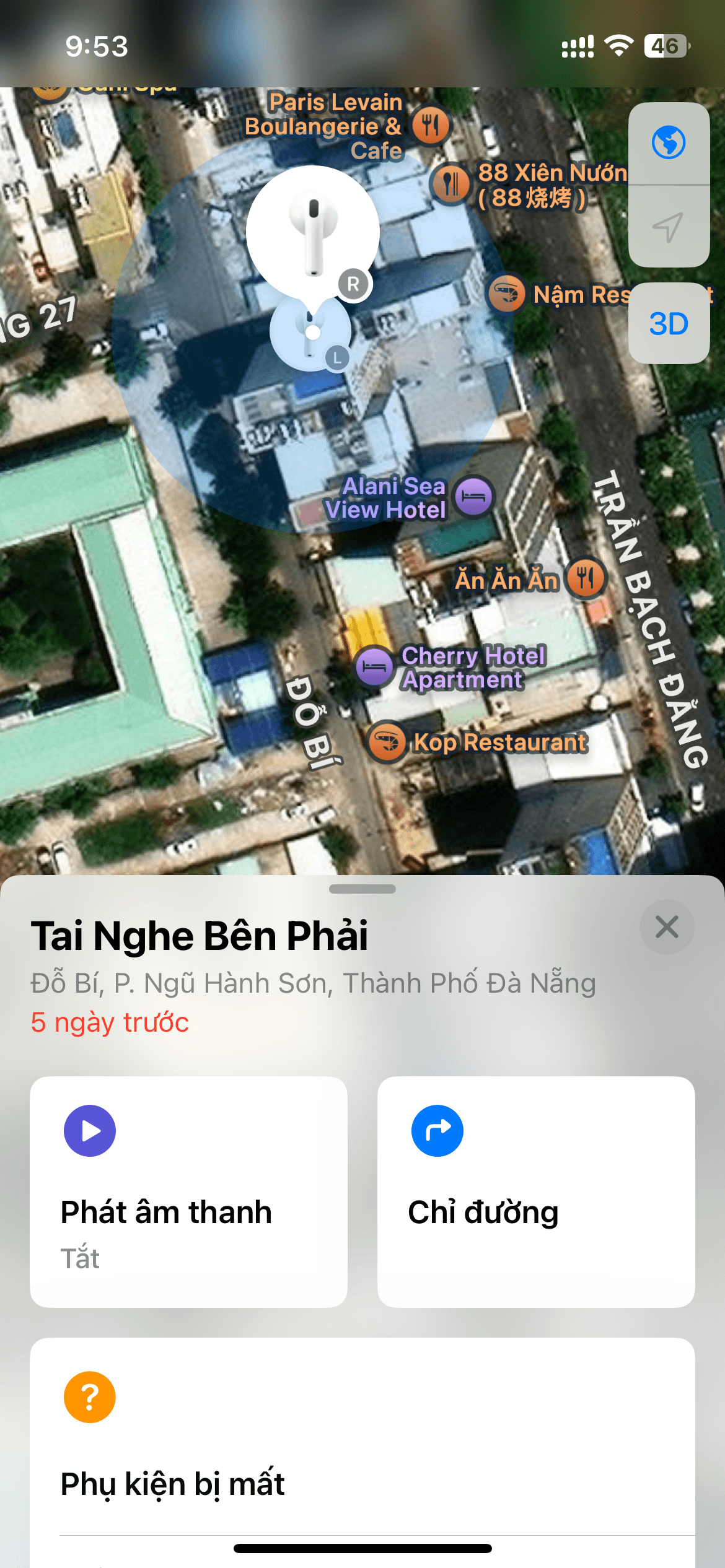 RƠI TAI NGHE AIRPOD TẠI ĐỖ BÍ - ĐÀ NẴNG