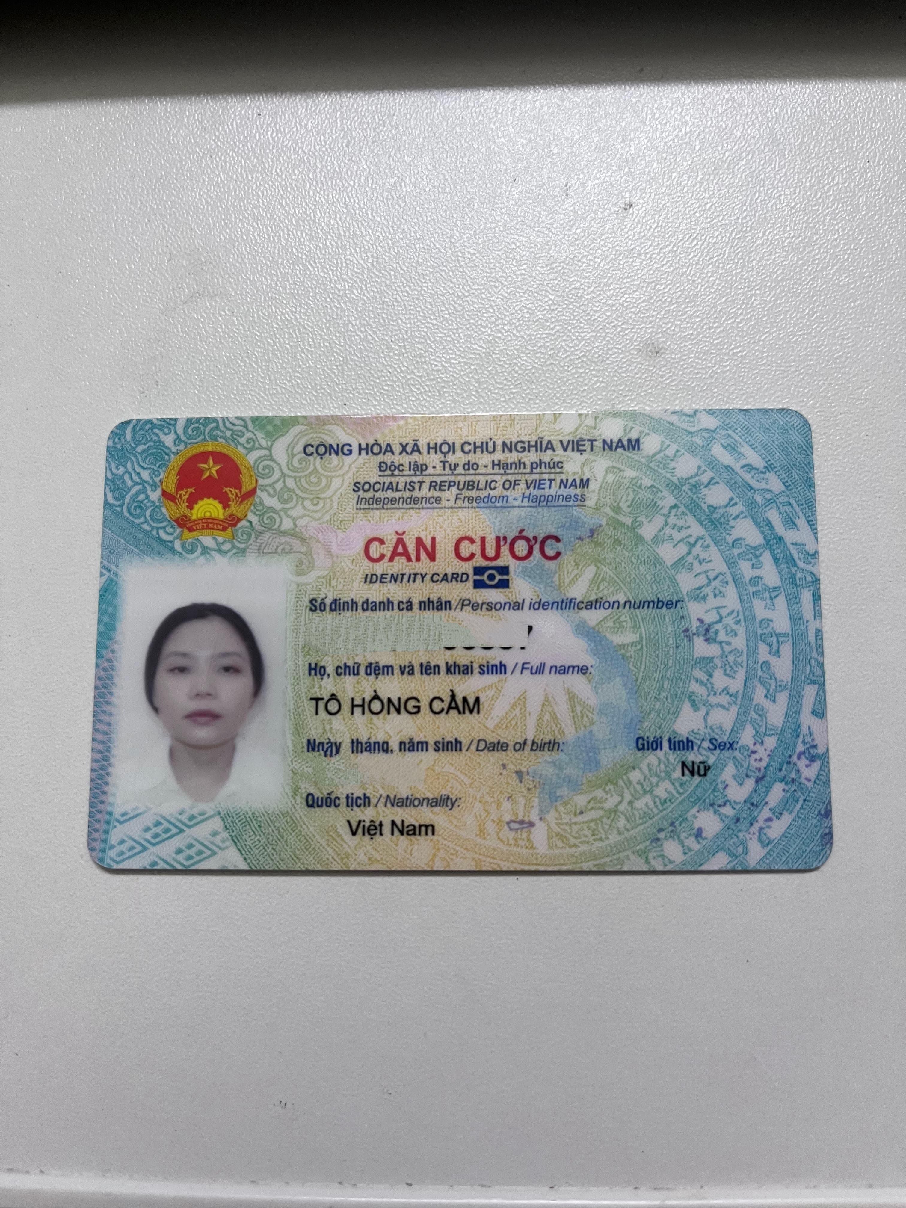 Rơi ví giấy tờ tuỳ thân Tô Hồng Cầm 1999 rơi ở HCM