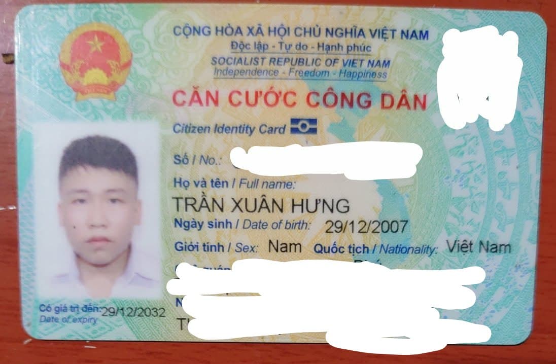 Rơi ví, giấy tờ ở ngã 3 Trương Định-> Phố Bạch Mai(HN)