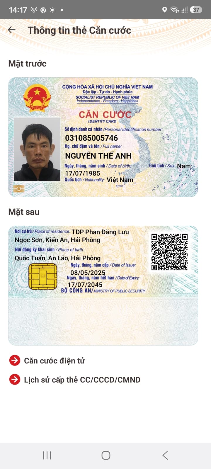 Rơi ví/giấy tờ mang tên Nguyễn Thế Anh rơi ở Hải Phòng