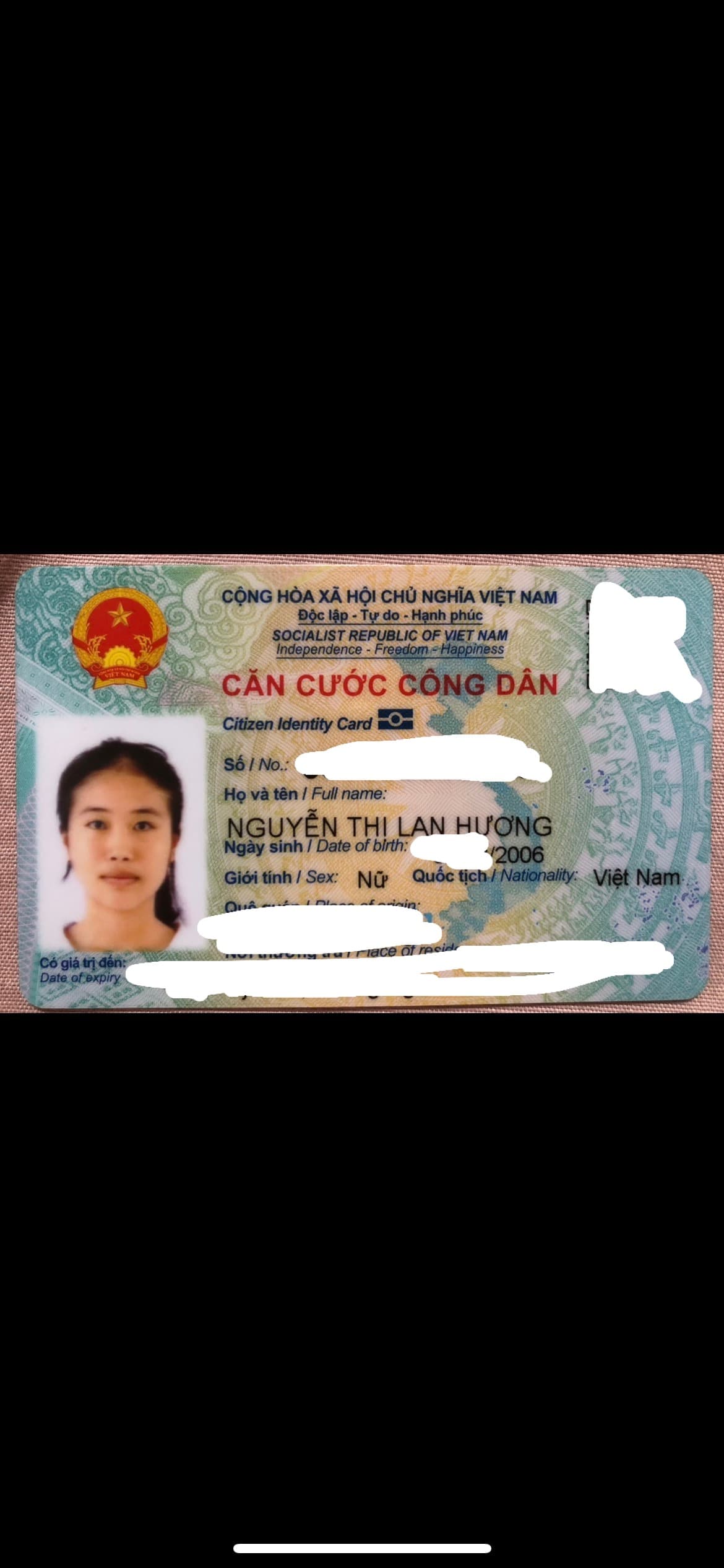 Rơi ví có giấy tờ Nguyễn Thị Lan Hương