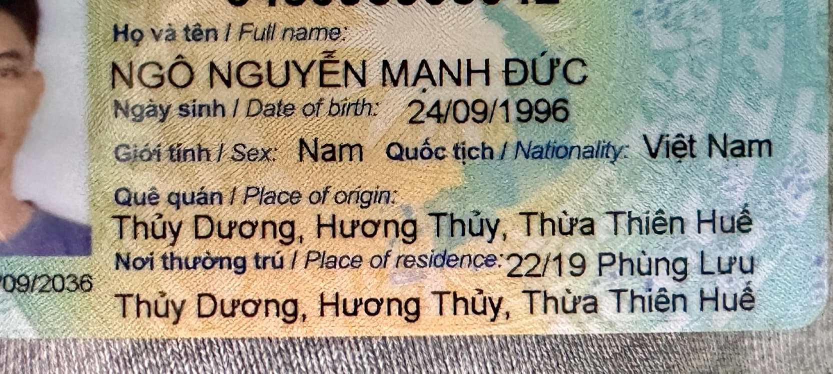 Tìm Ví Ngô Nguyễn Mạnh Đức 1996 ở Huế