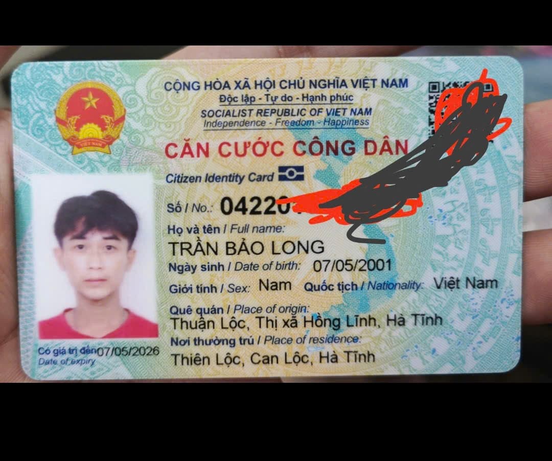 Em tên trần Bảo long . Em làm rơi ví/giấy tờ quan trọng ở hà nội