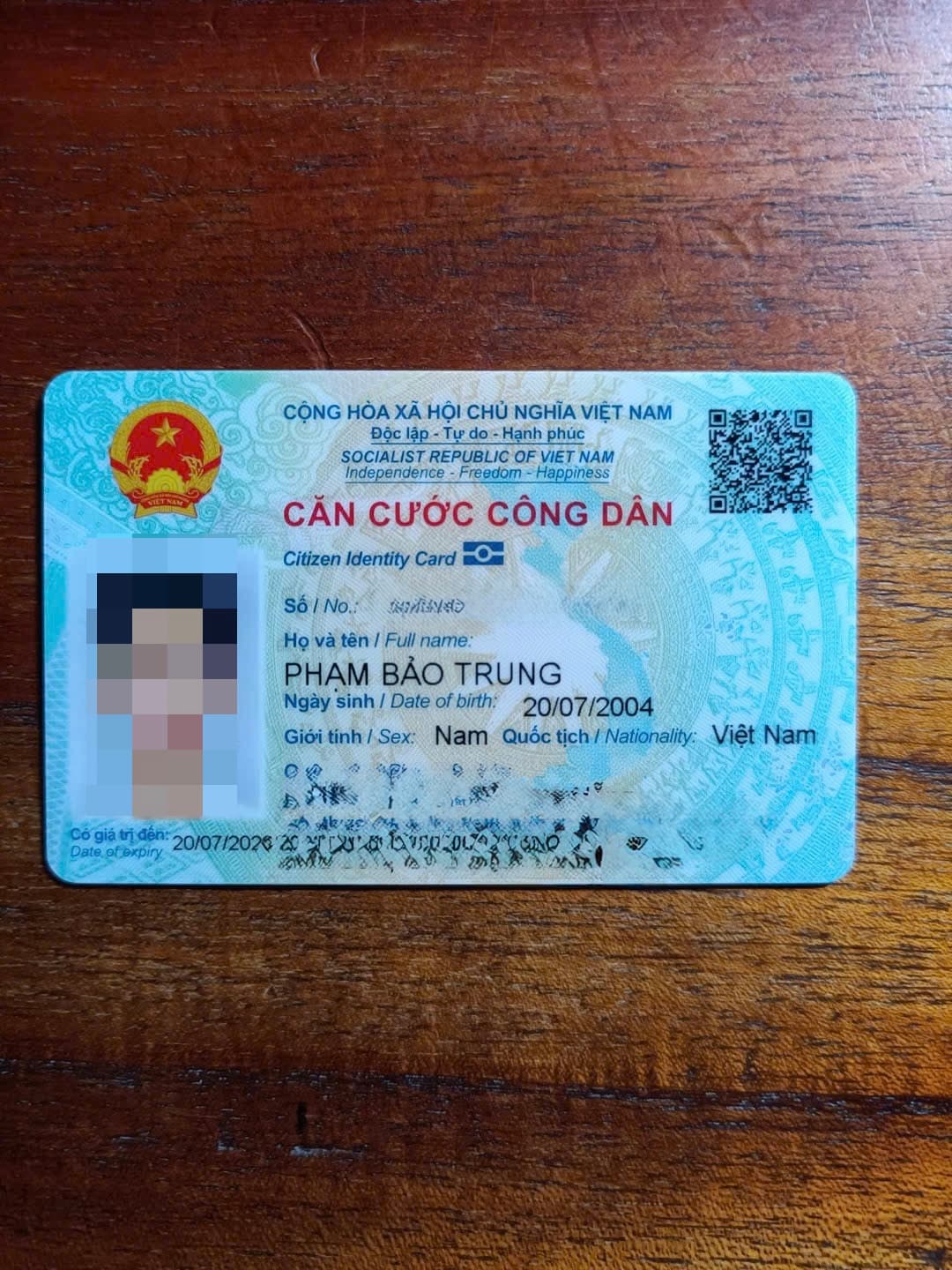 Rơi ví, giấy tờ tuỳ thân Phạm Bảo Trung 2004