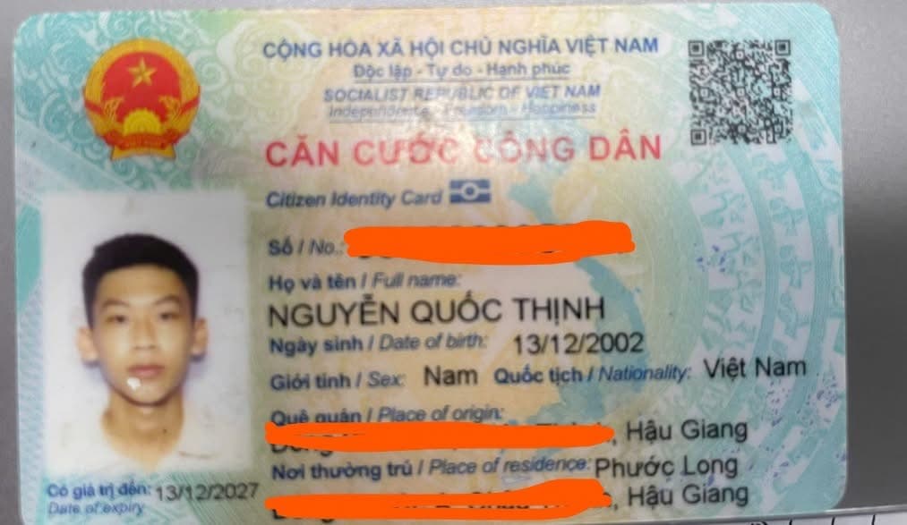 Tìm ví giấy tờ tuỳ thân Nguyễn Quốc Thịnh 2002