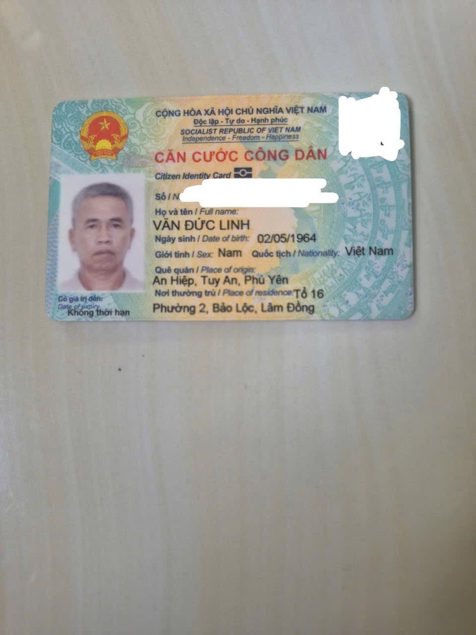 TÌM VÍ/GIẤY TỜ VĂN ĐỨC LINH Ở KHU VỰC TPHCM