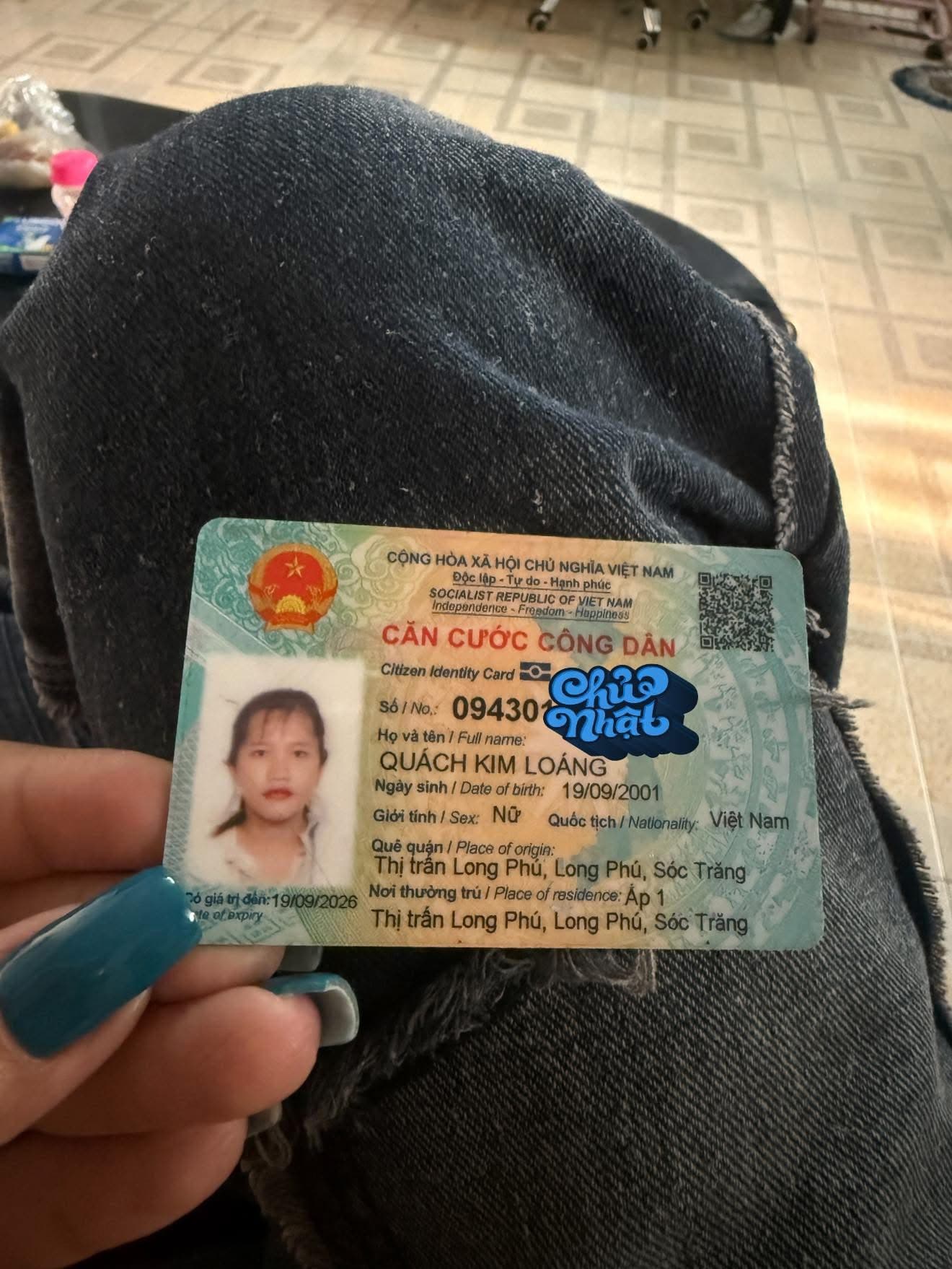 📢 TÌM NGƯỜI ĐÁNH RƠI CCCD 📢 Quách kim loáng sn2001 ở sóc trăng 