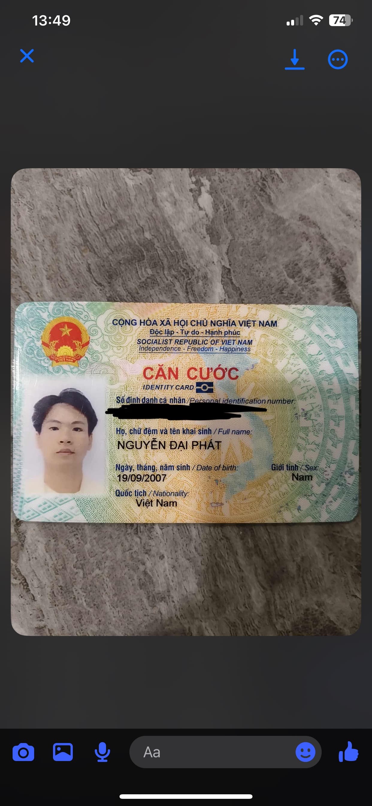 Rơi ví giấy tờ tuỳ thân Nguyễn Đại Phát 2007