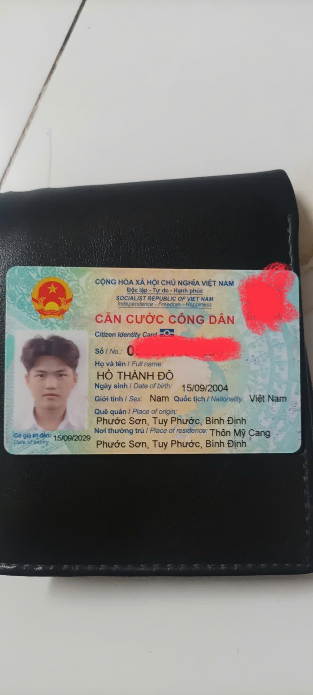 Rơi Ví Tiền CCCD Hồ Thành Đô 2004 rơi ở TPHCM