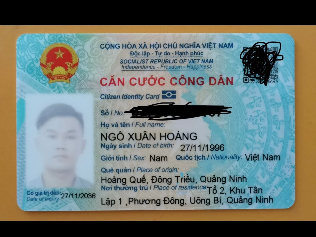 Rơi ví/ giấy tờ tuỳ thân Ngô Xuân Hoàng 1996. Rơi ở Bình Quới, Q.Bình Thạnh