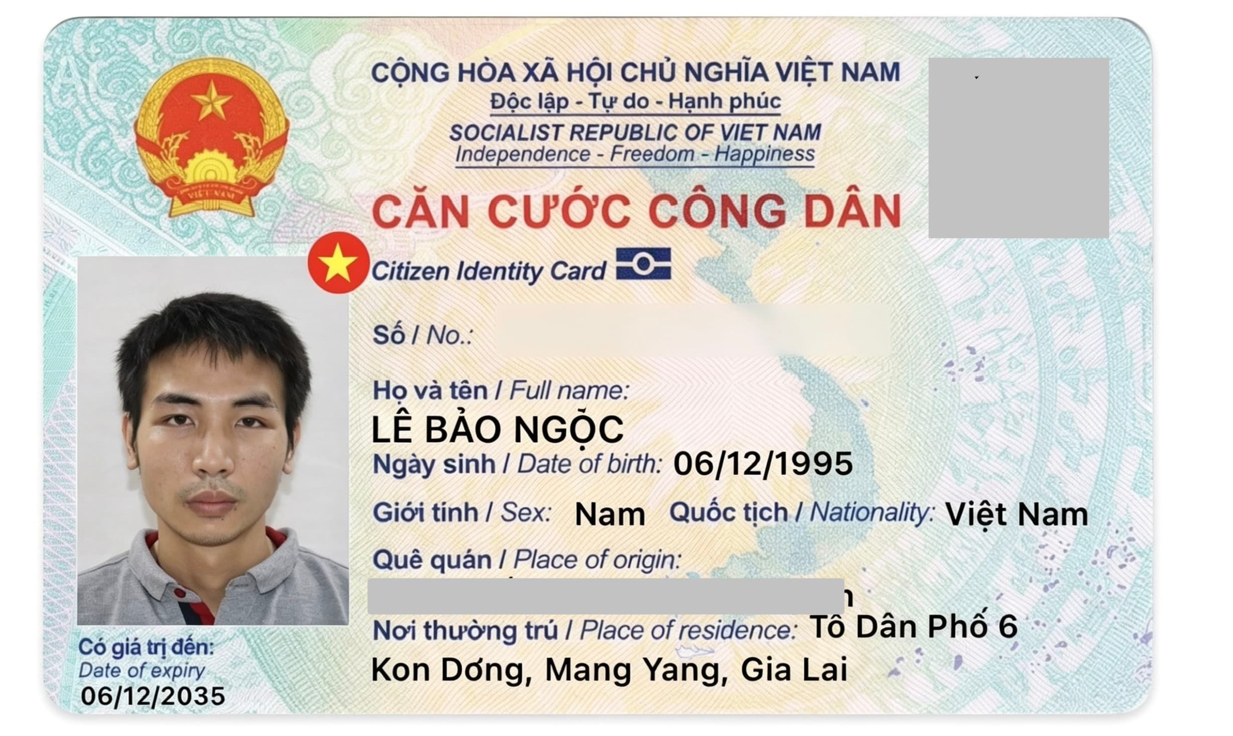 Rơi giấy tờ tuỳ thân mang tên Lê Bảo Ngọc rơi tại Quy Nhơn