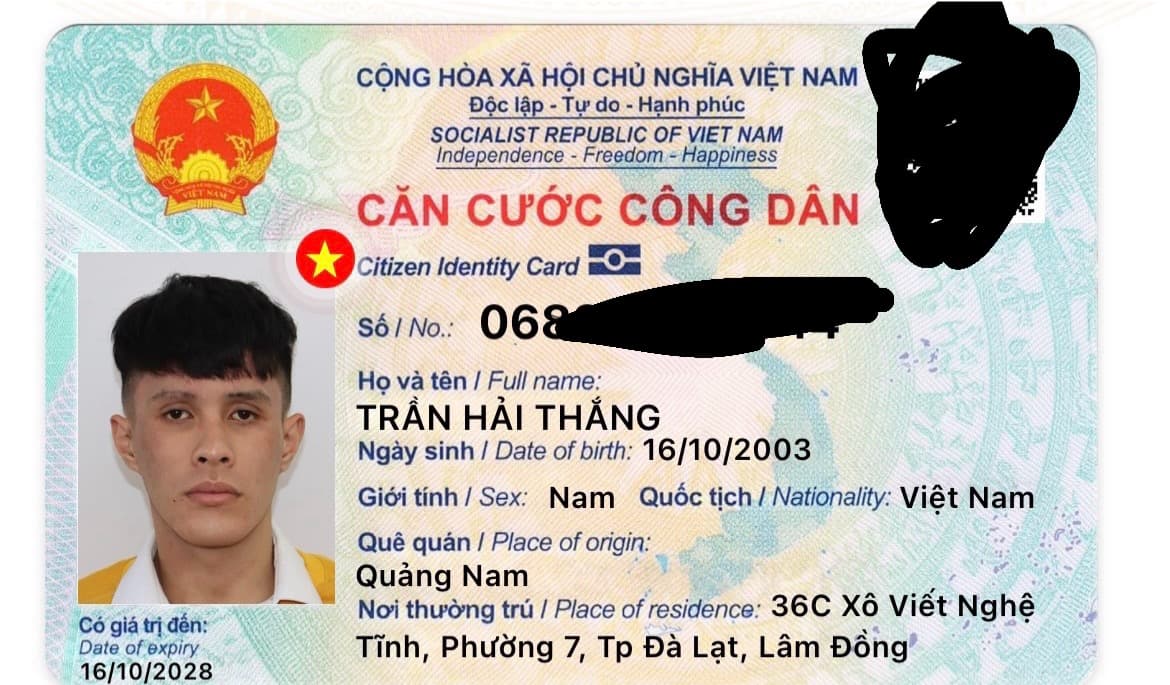 Rơi ví/ giấy tờ tuỳ thân Trần hải thắng 2003 rơi ở Đà Lạt