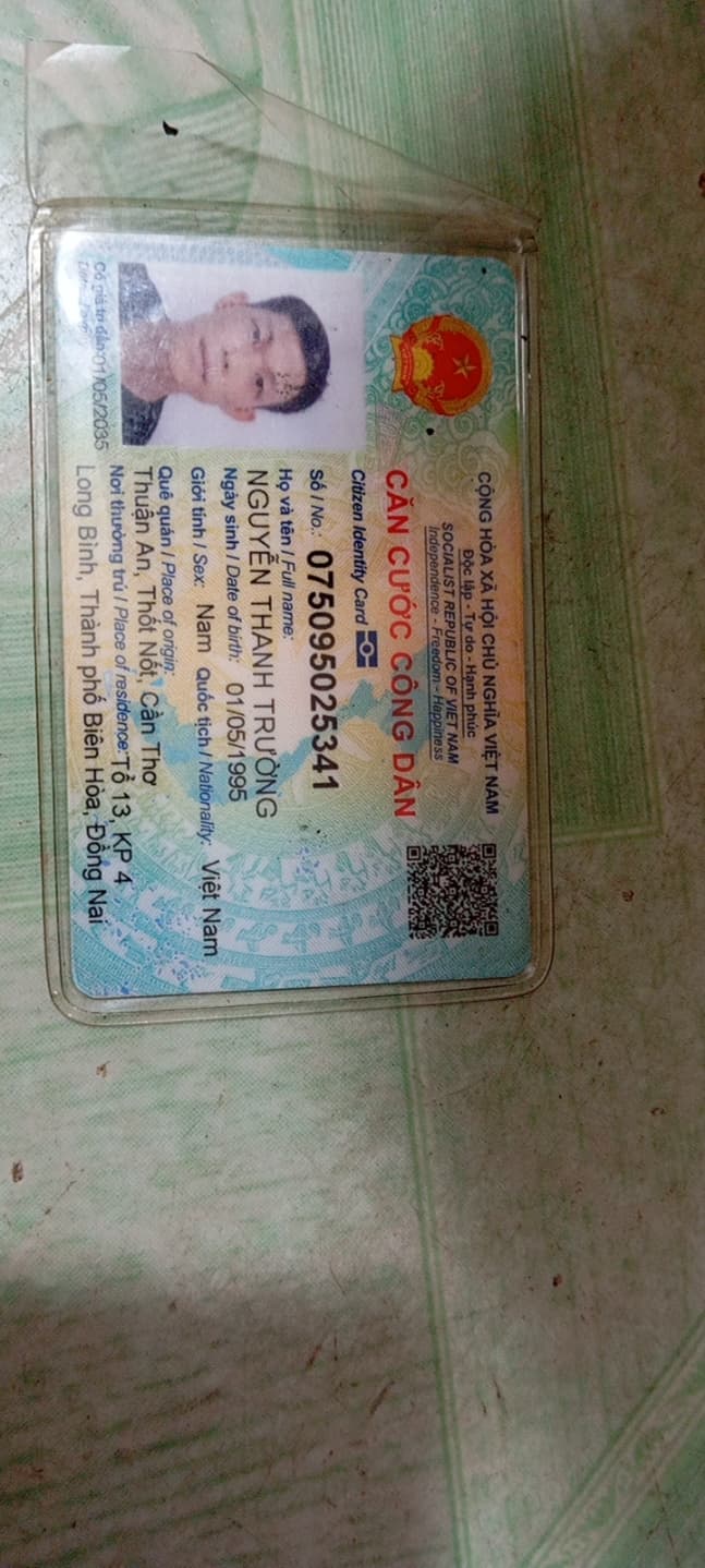 Mjh có đánh rơi 1 cccd, 1 bằng lái xe, ai nhặt đc mình xin hậu tạ 0965057973