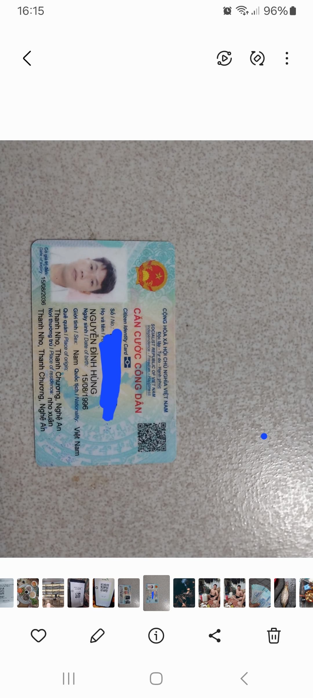Rơi ví giấy tờ tùy thân Nguyễn Đình Hùng 1996 viship hưng Nguyên 