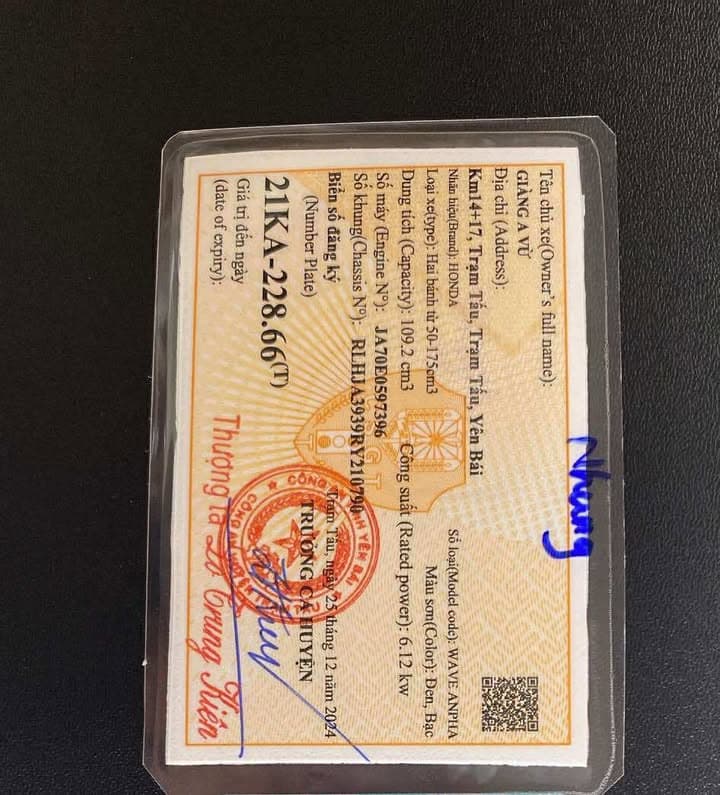 Rơi ví/giấy tờ tuỳ thân mang tên Giàng a Vừ