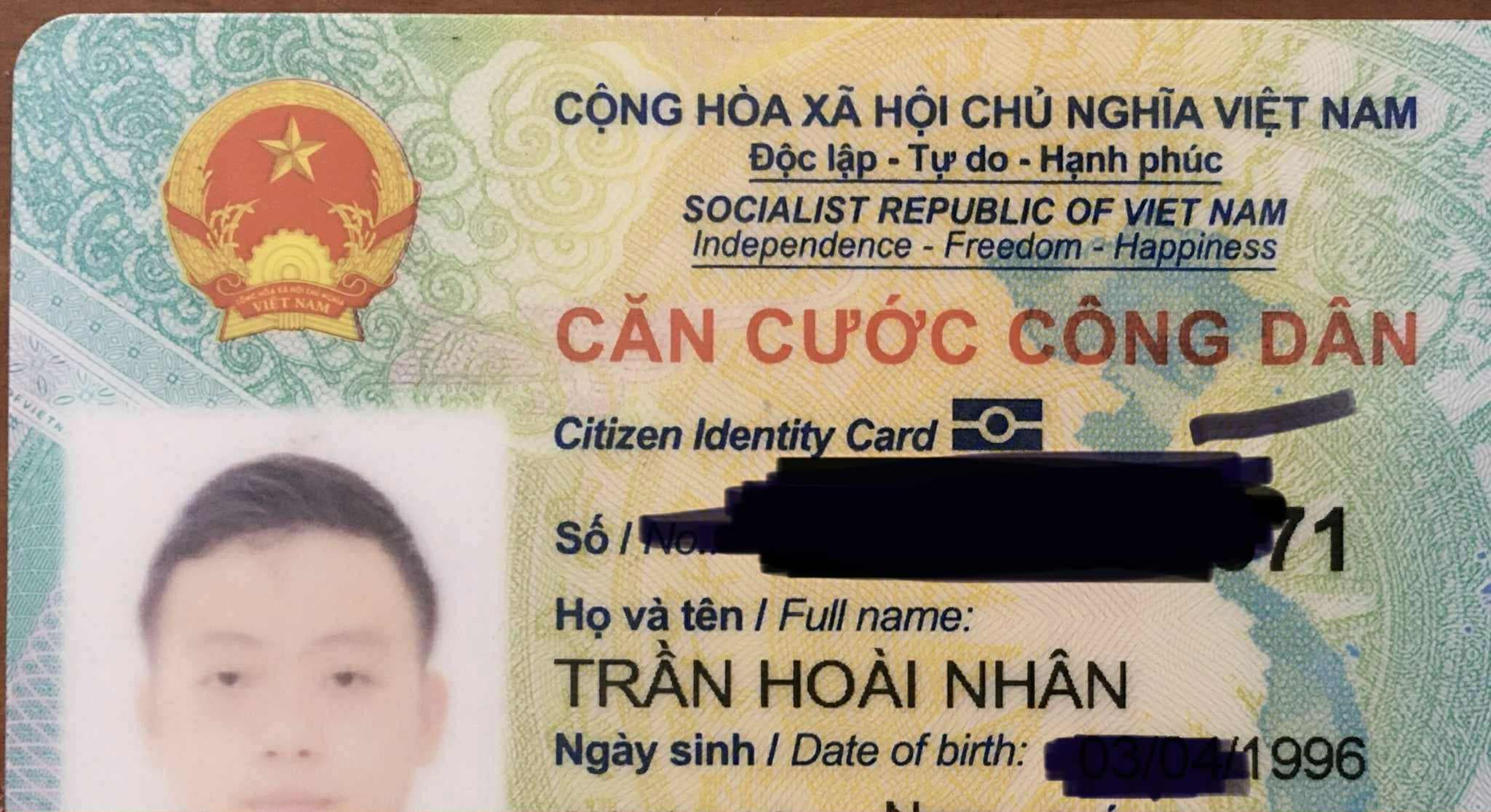 Mất Ví TRẦN HOÀI NHÂN (Gồm căn cước công dân)
