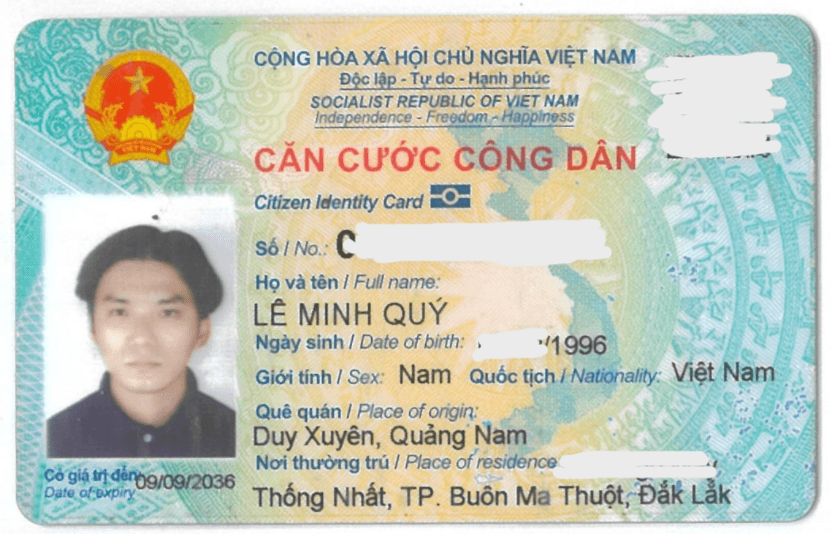 Rơi ví/giấy tờ tuỳ thân Lê Minh Quý 1996 ở khu vực Gò Vấp, TP.HCM